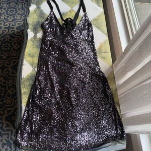 FREE PEOPLE- black sequined dress